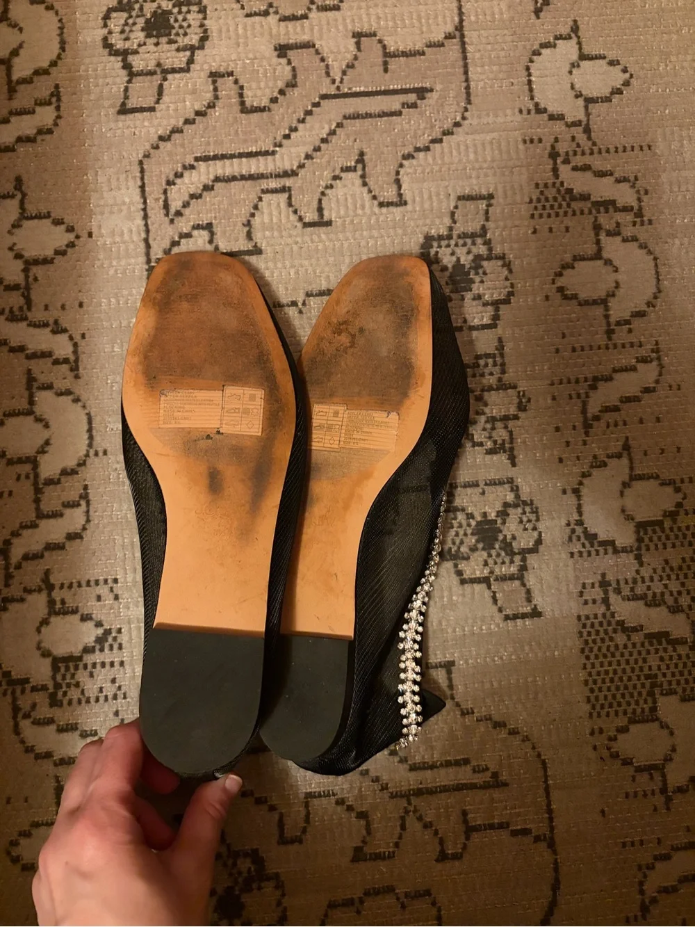 J.Crew Quinn rhinestone-embellished ballet flats in mesh